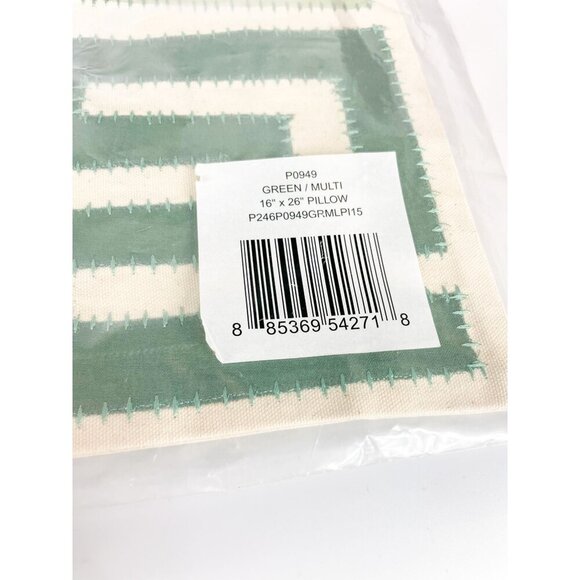 Justina Blakeney X Loloi Green Geometric Maze Decorative Pillow Cover 16" X 26" - Picture 3 of 4